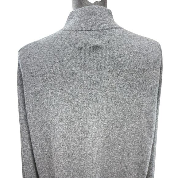 Daniel Hechter Paris 100% Cashmere Sweater Mens XXL Mock Neck 1/4 Zip Gray NWT - Picture 8 of 10